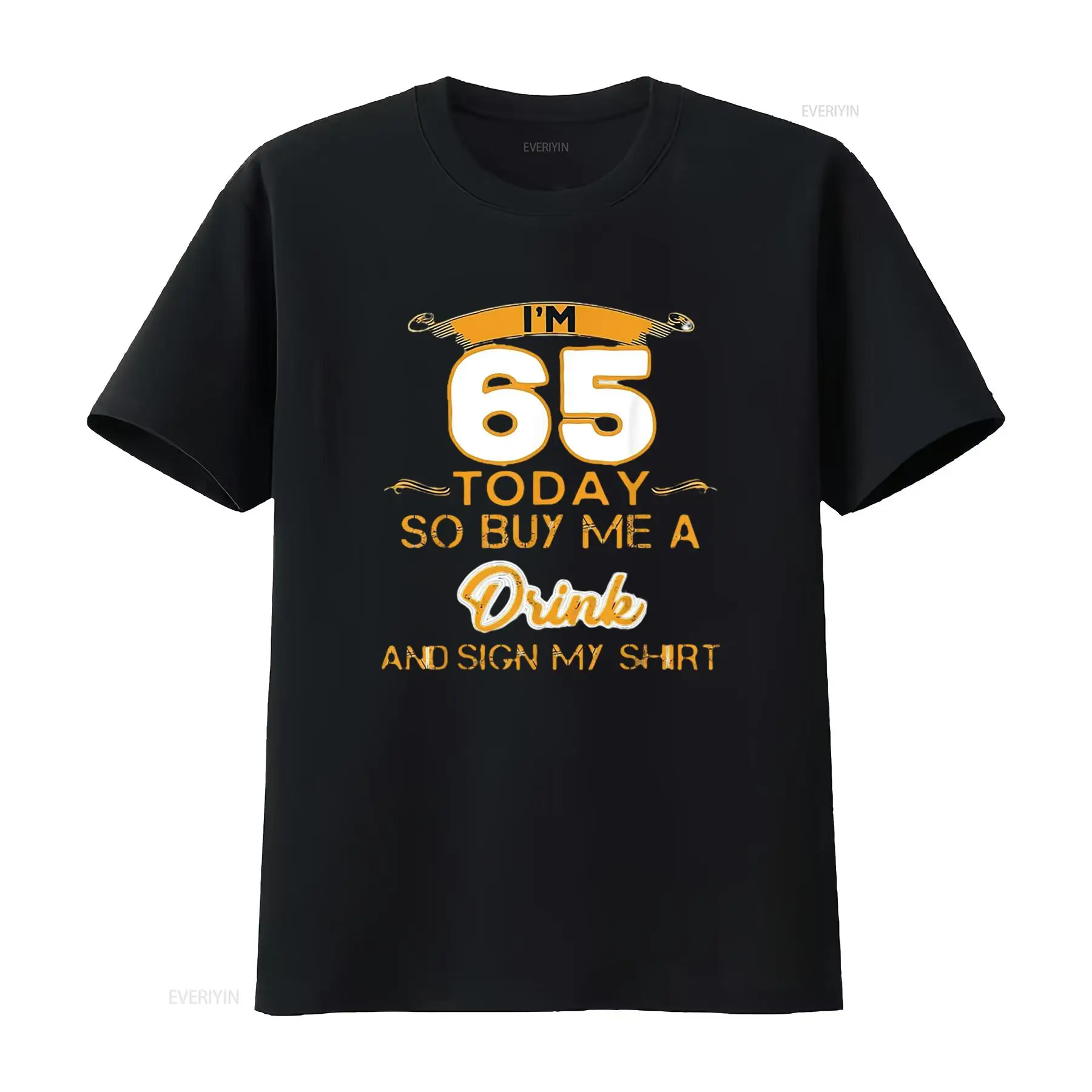 Men'S Fashion Today - 남성용 재미있는 65번째 생일 티셔츠 오늘은