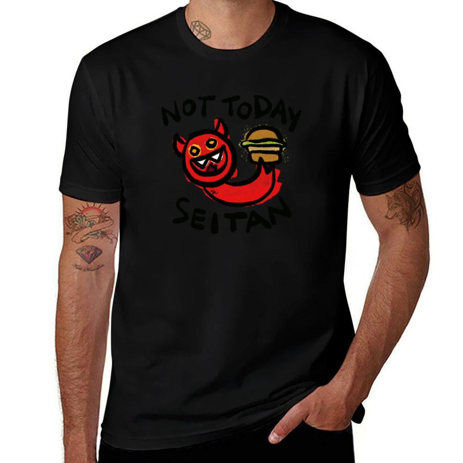 Men'S Fashion Today - Not Today Seitan 티셔츠 패션 레터