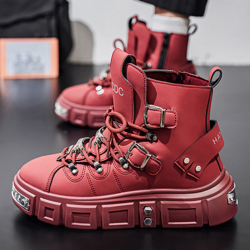남성용 오리지널 브랜드 부츠 펑크 플랫폼 레드 트렌드  - Men'S Fashion News 리뷰 및 가격