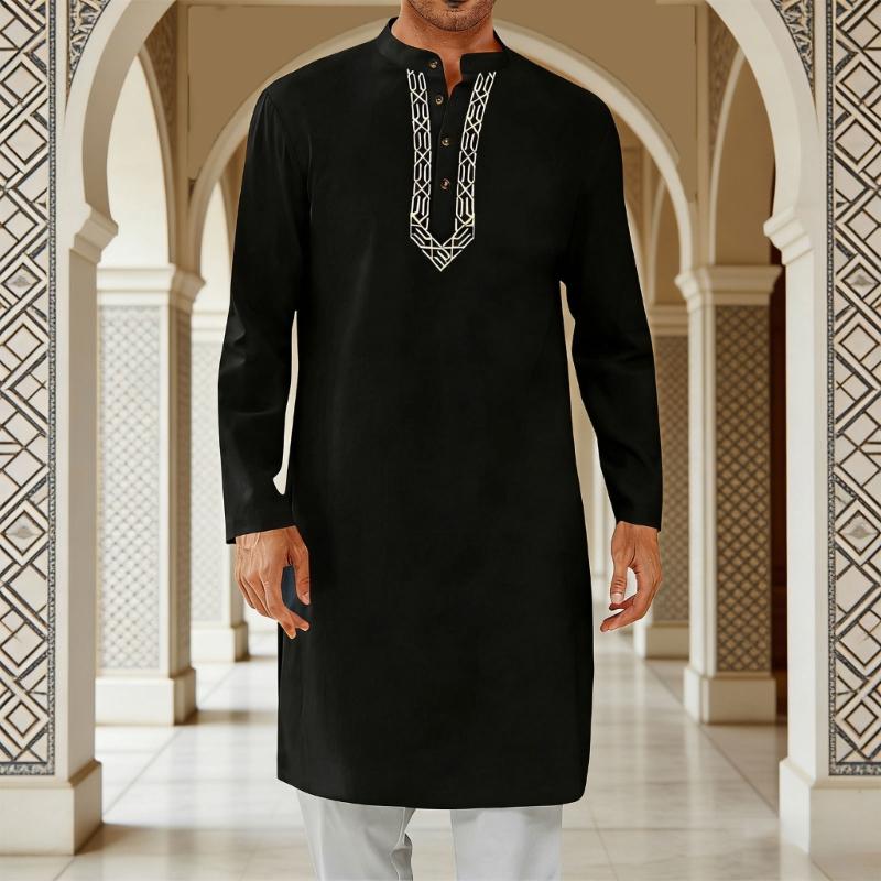 Y3NE Mens 루즈핏 무슬림 롱 로브 수 놓은 디테 - Men'S Fashion For Hot Weather 리뷰 및 가격
