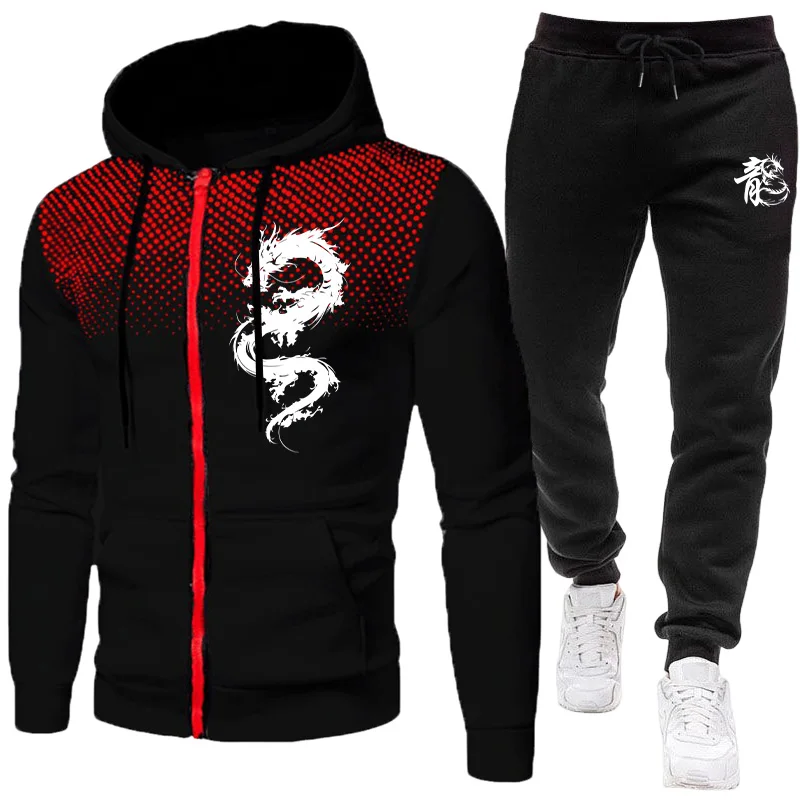 남성용 파리 드래곤 패턴 패션 프린트 세트 투피스 세트 - Men'S Fashion Hoodie 리뷰 및 가격
