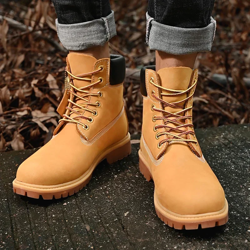 남성용 하이탑 부츠 고품질 여성 가죽 신발 패션 아웃도 - Men'S Fashion News 리뷰 및 가격
