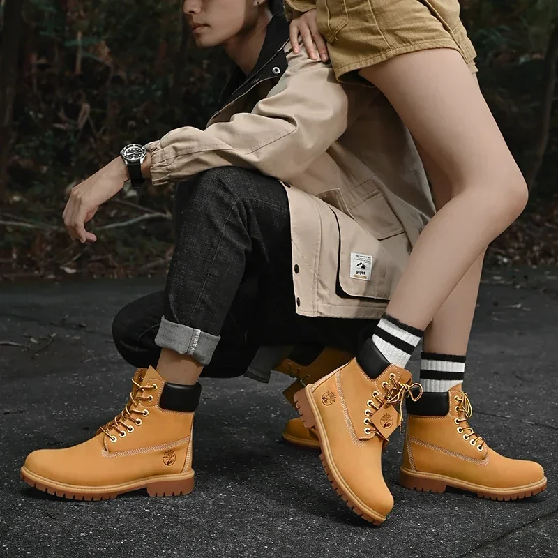 남성용 하이탑 부츠 고품질 여성 가죽 신발 패션 아웃도 - Men'S Fashion News 리뷰 및 가격